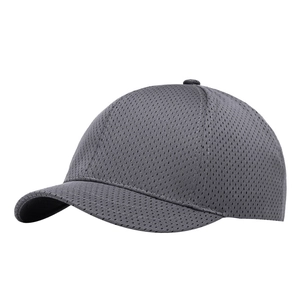 Dark grey mesh baseball cap for men featuring breathable fabric and short brim for summer