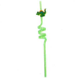 Cannuccia riutilizzabile a forma di dinosauro verde con design a spirale per bambini