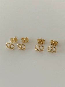 925 Sterling Silver Heart Stud Earrings For Women Korean Ins Style Twist Rope Hollow Design Rhinestone Inlaid Ear Jewelry