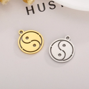 Golden and silver Tai Chi Yin Yang hollow charms made of high quality stainless steel