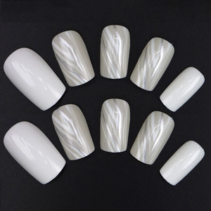 Grey and white marble pattern press-on nails set with minimalist hill texture on black backdrop