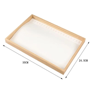 Bamboo jewelry display tray for necklaces and bracelets with 35cm x 24.5cm dimensions