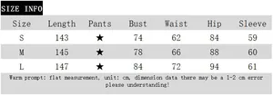 Size chart for the lace patchwork bodysuit with detailed body measurements in cm