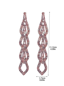 Detailed view of luxury long tassel earrings with measurements 11.12cm length and 1.75cm width