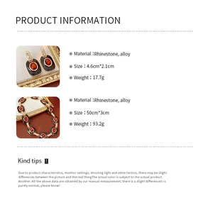 Detail view of vintage enamel jewelry set with dimensions and weight specifications