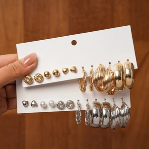 Minimalist Geometric Twisted Round Heart Hoop And Stud Earrings With 925 Sterling Silver Earring Post Fashion Women