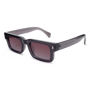 Vintage Rechteck-Sonnenbrille mit lila transparentem Rahmen und Verlaufsgläsern