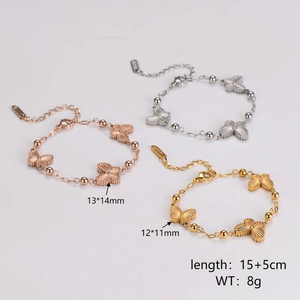Bracelet Pendentif Papillon Acier Inoxydable 304 Plaqué Or 18K Bijoux Élégants Mode Minimaliste Pour Femmes Filles Cadeau