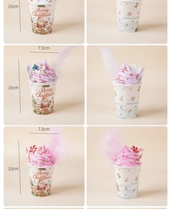 Detail eines Weihnachts-Eiscreme-Modells mit Merry Christmas Text und Weihnachtsmann
