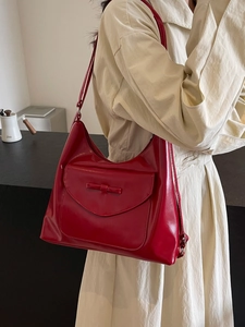 Fashion Glossy PU Leather Backpack For Women Large Capacity Multi-Use Shoulder Bag With Bowknot And Cloud Charm