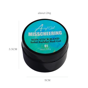 Aurora solid builder nail gel in black jar with non-stick hand sculpting formula