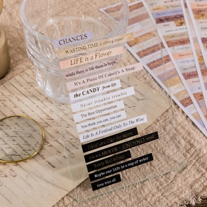 Vintage gold foil English quote stickers for DIY scrapbooking and journal decoration