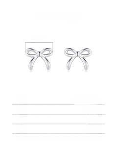 Detailed size specifications of 925 sterling silver bow knot stud earrings for women