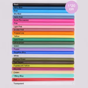 Reusable Tritan straw set in 24 colors with 1cm wide opening and 20cm length for DIY