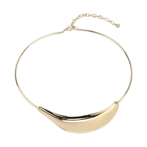 Minimalist gold crescent moon collar necklace with adjustable lobster clasp chain