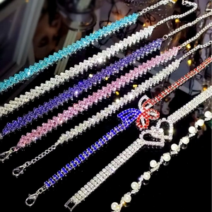 Sparkling crystal bracelets with colorful zircons and charms in various elegant styles