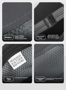 Vue détaillée d'une casquette en maille à séchage rapide avec tissu polyester et sangle