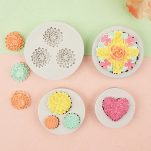 Daisy and rose silicone molds for fondant chocolate and Valentine's cake decoration