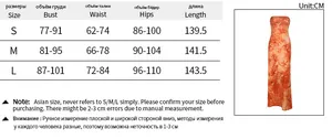 Detailed size chart for the tube top floral maxi dress with bust and waist measurements