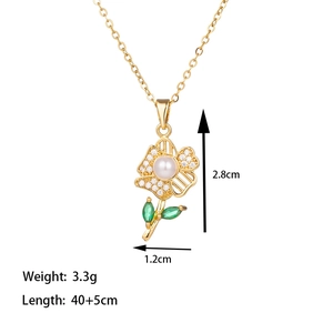 Vue détaillée du collier fleur montrant la hauteur de 2,8 cm et les dimensions précises