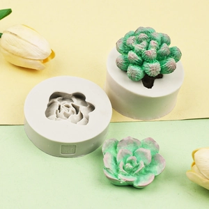 DIY succulent silicone molds for resin casting and candle making with food-grade safety mark