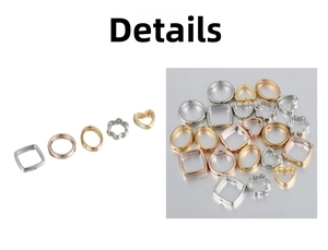 Detailed view of hollow heart and geometric flower CCB beads for DIY jewelry making