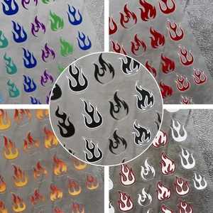 Flammenmuster Nagelsticker Ultradünne Selbstklebende Feuer Design Bunte Maniküre Abziehbilder DIY Schönheit Dekor