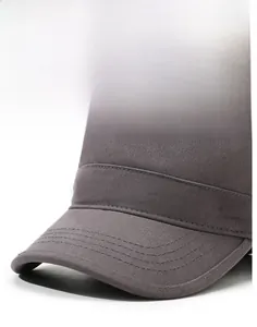 Close-up of Sports Style embroidery and stitched cotton brim on dark grey flat cap