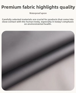 Macro shot of dark grey waterproof apron fabric showing detailed woven texture and quality