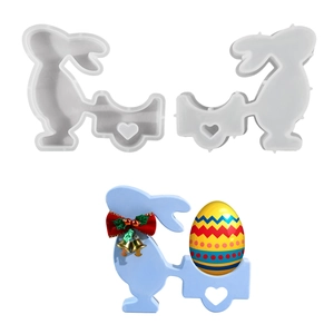 Moule en silicone lapin pour porte-oeuf de Pâques et moulage en résine ou en plâtre