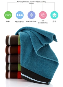 Detail of high-absorbent thick cotton towels showing soft texture and premium cotton fibers