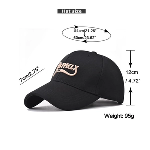 Detailed view of black baseball cap with mesh fabric and amax letter embroidery