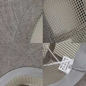 Ademende zonnehoed van papierstro voor heren met mesh details en maatlabel 58cm