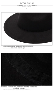 Detail of wide wool brim and inner sweatband on a vintage British fedora hat
