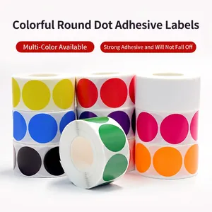 Colorful Round Color Coding Stickers Labels Self-Adhesive Circle Dot For Packaging Sealing Classification Marking Decorative