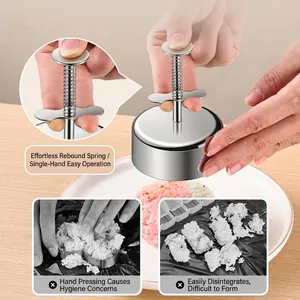 304 Stainless steel food mold with spring-loaded handle for rice balls and patties