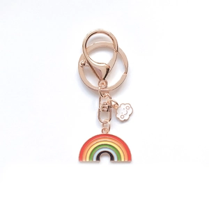 Cute Rainbow Cloud Flower Keychain Metal Enamel Bag Pendant Charm Accessories For Women Girls Gift Ins Style Trendy