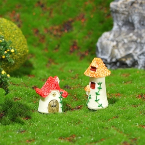 Miniature Fairy Garden Mushroom House Resin Micro Landscape Tile Cottage Sculpture For Succulent Terrarium Desktop Decoration