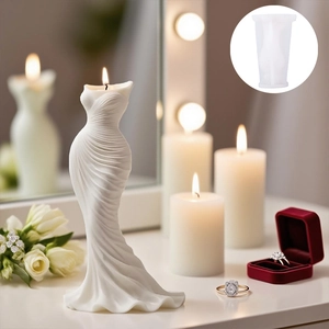 DIY Silikonform für Brautkleid-Kerzen mit eleganter Faltenstruktur für Bastelprojekte