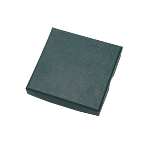 Minimalist square dark green textured gift box for jewelry necklaces and rings