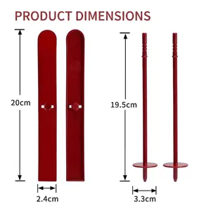 Detailed size measurement showing 20cm height and 19.5cm pole dimensions for Christmas sleigh