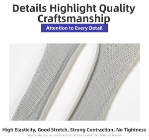 Detail of high-elasticity ankle cuff on breathable grey five-finger mesh socks