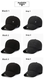 Detail view of winter baseball caps with warm fleece lining and custom logo embroidery