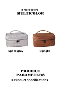 Close-up of dual high-capacity PU leather travel wash bags in Space Gray and Mirror Coffee