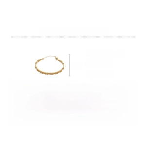 Detail view of 18k gold plated iris cuff bracelet with dimensions and weight specs