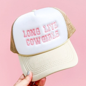 Long Live Cow Girls Trucker Hat Polyester Mesh Breathable Adjustable American Vintage Retro Snapback Cap