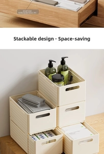 Creamy white stackable drawer organizer box for small items like socks and underwear