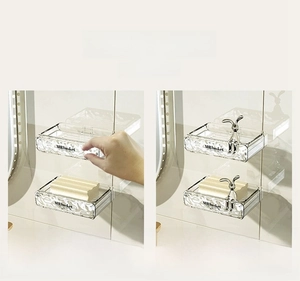 Installation steps for wall-mounted double-layer soap dish with rabbit decor