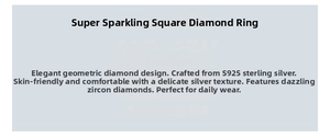Detailed overview of S925 sterling silver material and geometric cubic zirconia stones