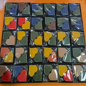 Wholesale bulk pack of colorful PU leather heart-shaped page corner bookmarks